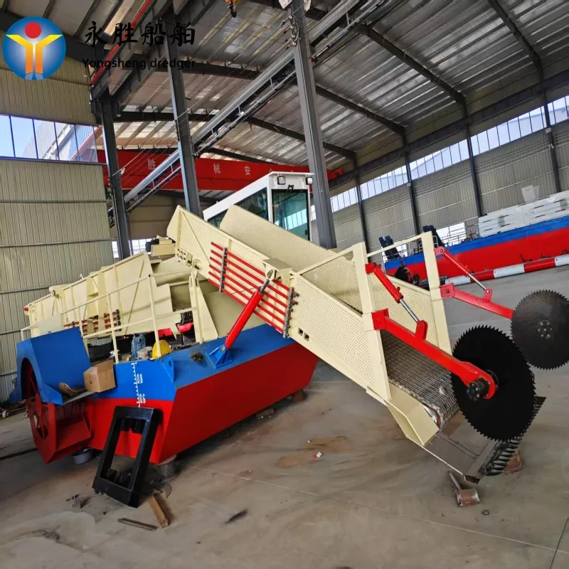 Mini efisien Aquatic Weed Harvester kapal pemotong rumput untuk satu orang untuk mengoperasikan 6